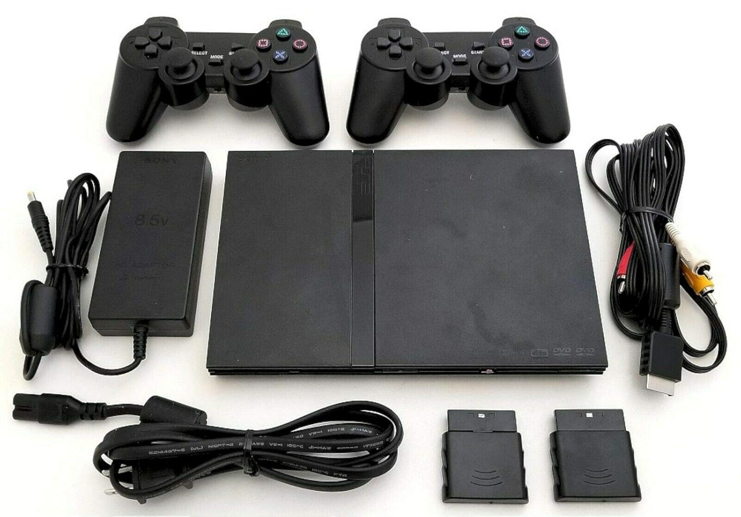Sony PS2 SLIM Oyun Sistemi 2 KABLOSUZ DENETLEYİCİ PLAYSTATION-2 Oyun Konsolu (Yenilendi)