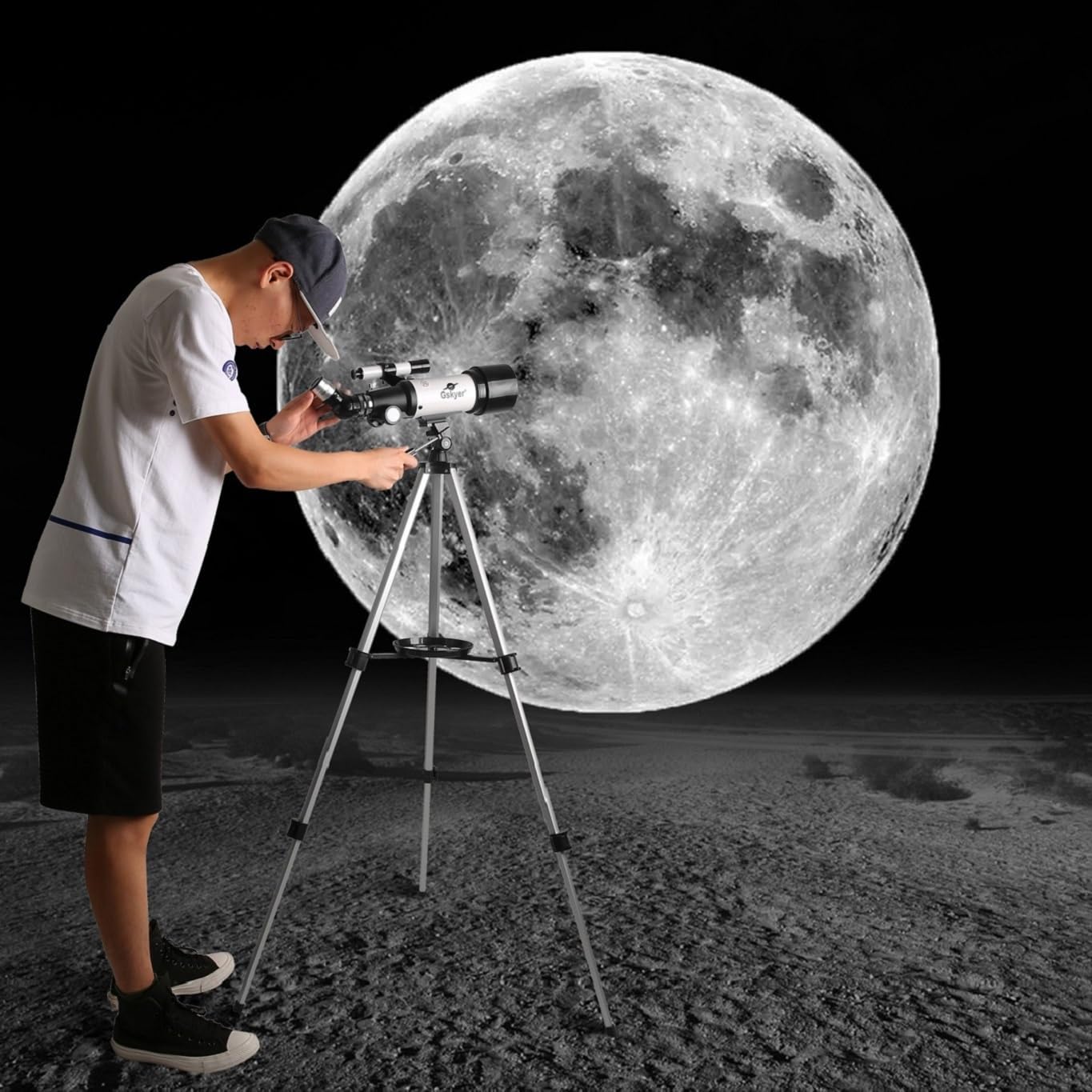 Gskyer Telescope, 70mm Aperture 400mm AZ Mount Astronomical Refracting Telescope for Kids Beginners - Travel Telescope with Carry Bag, Phone Adapter and Wireless Remote. · v2
