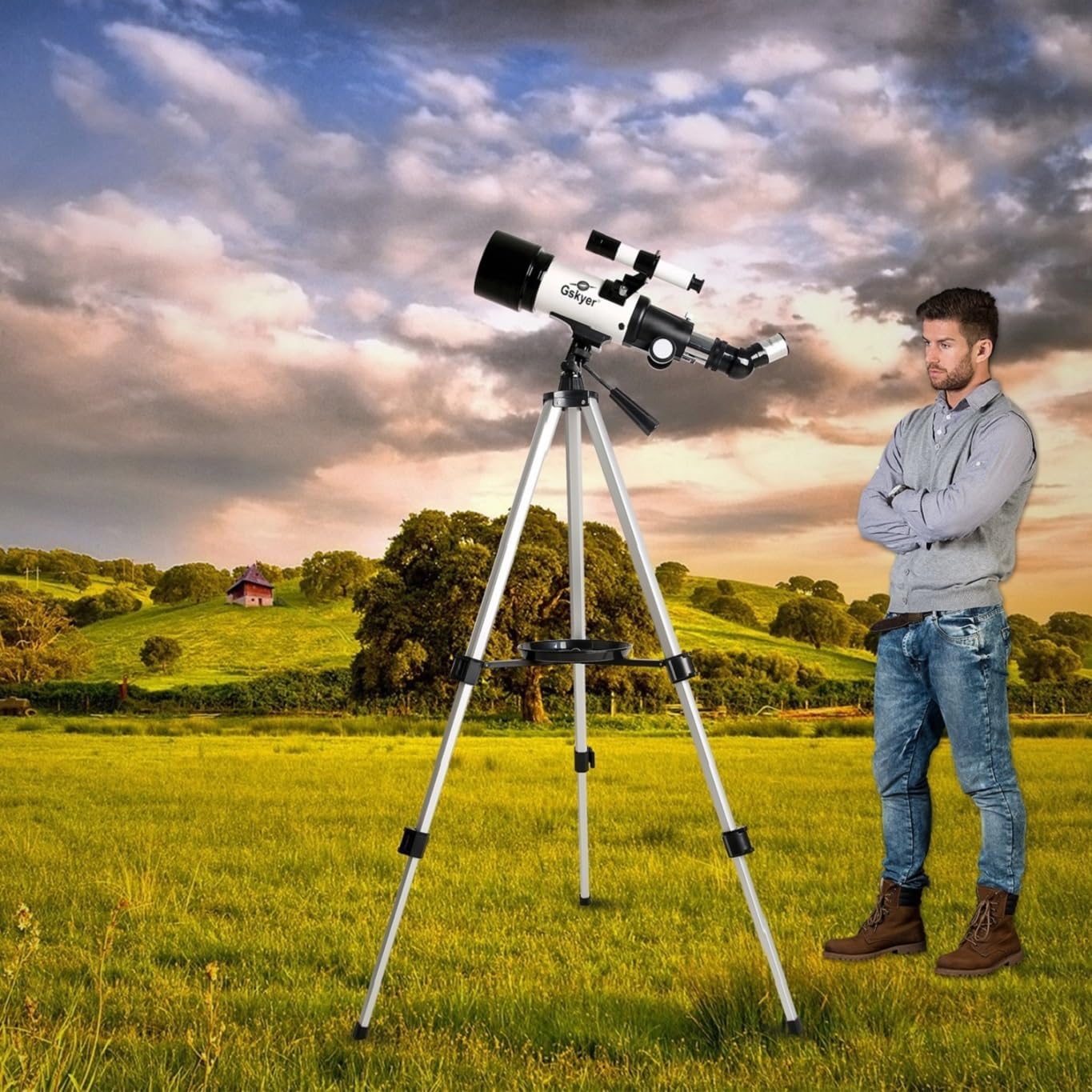 Gskyer Telescope, 70mm Aperture 400mm AZ Mount Astronomical Refracting Telescope for Kids Beginners - Travel Telescope with Carry Bag, Phone Adapter and Wireless Remote. · v2