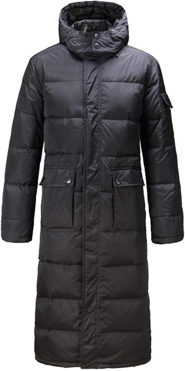 chouyatou Mens Classic Windproof Removable Hooded Long Winter Puffer Down Coat · v3