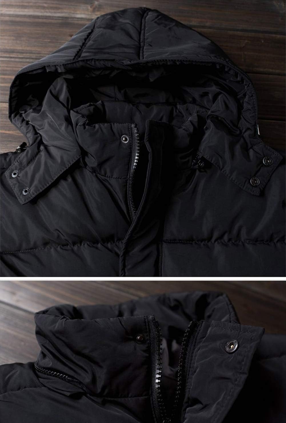 chouyatou Mens Classic Windproof Removable Hooded Long Winter Puffer Down Coat · v3