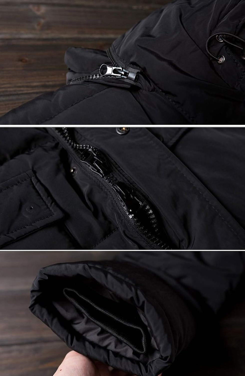 chouyatou Mens Classic Windproof Removable Hooded Long Winter Puffer Down Coat · v3