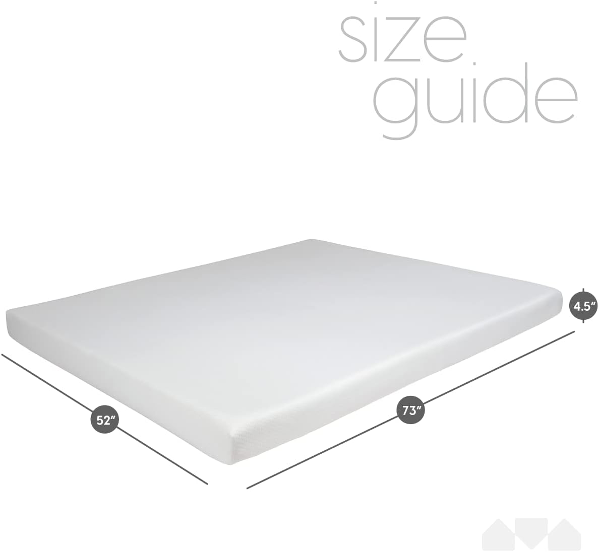 Milliard 4.5 Inch Memory Foam Replacement Mattress with Breathable, Waterproof and Washable Cover for Full Size Sleeper Sofa and Couch Beds (Sofa Not Included) - Full · v2