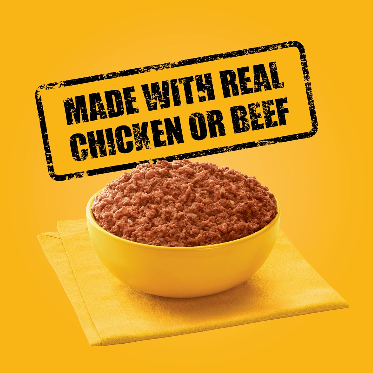 PEDIGREE CHOPPED GROUND DINNER, gevarieerd pakket met zacht natvoer voor volwassenen, met kip en rundvlees, blikjes van 13,2 oz. 24 stuks