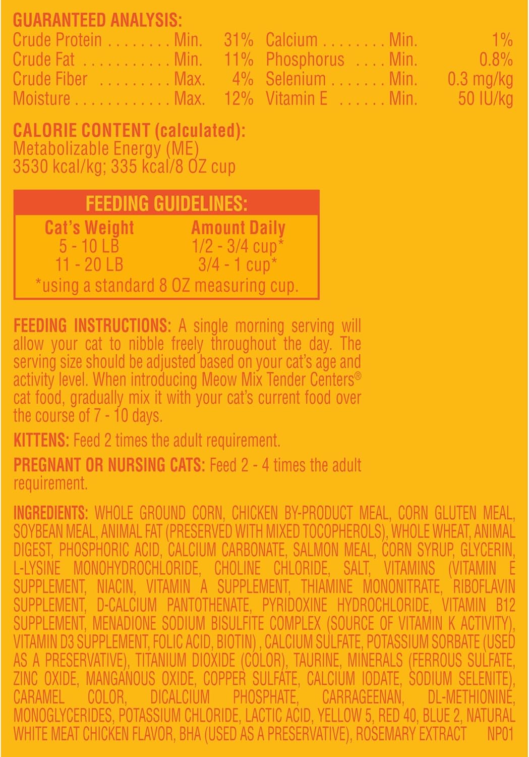 Thức ăn khô cho mèo Meow Mix Tender Centers Basted Bites, hương vị thịt bò cá hồi, 3 pound (gói 4), bên ngoài giòn, bên trong thịt