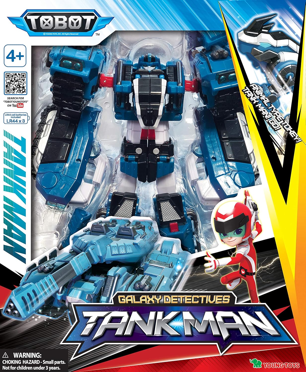 Auto di TOBOT Youngtoys che trasforma un'auto da collezione in un personaggio di animazione robotico GD Tank Man