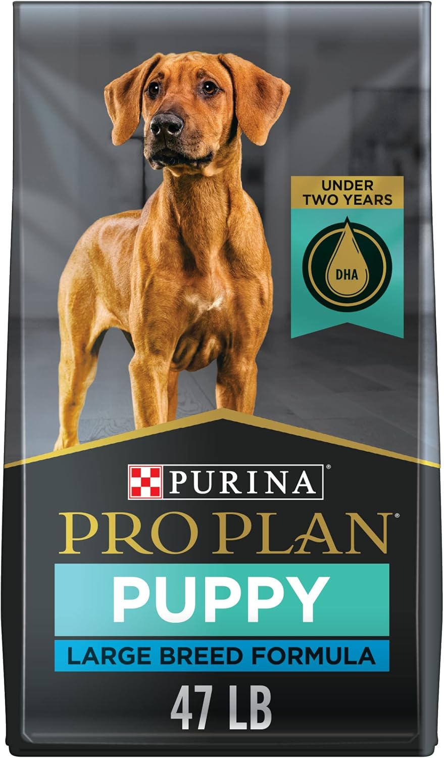 Nourriture sèche Purina Pro Plan pour chiots de grandes races, lait maternisé au poulet et au riz, sac de 47 livres