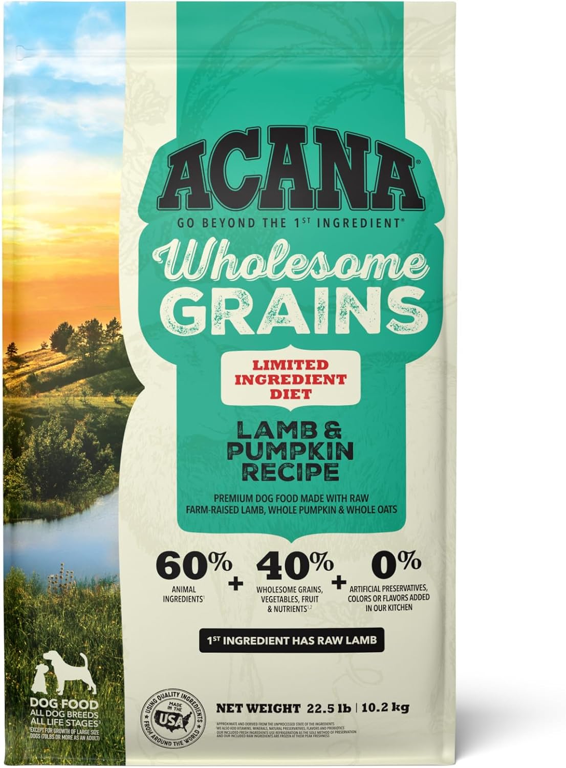ACANA Wholesome Grains Dry Dog Food, Lamb  Pumpkin Recipe, 22.5lb · v2