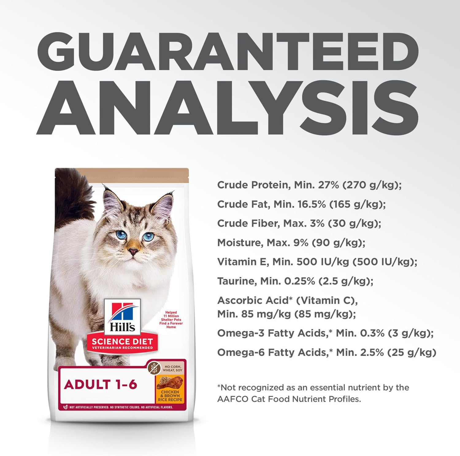 Hills Science Diet pour adultes de 1 à 6 ans, nourriture sèche pour chats de qualité supérieure, recette sans maïs, blé, soja, riz brun, poulet, riz brun, sac de 7 livres