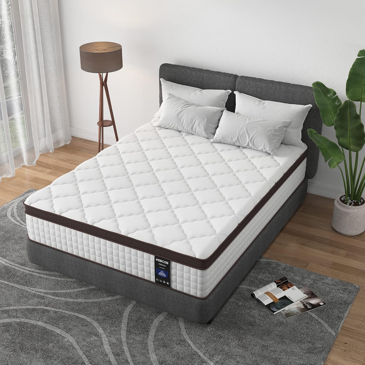 Kescas Full Mattress, 10 Inch Hybrid Mattress with Memory Foam  Heavier Coils, Ergonomic Design for Pressure Relief, Medium Firm Feel · v2