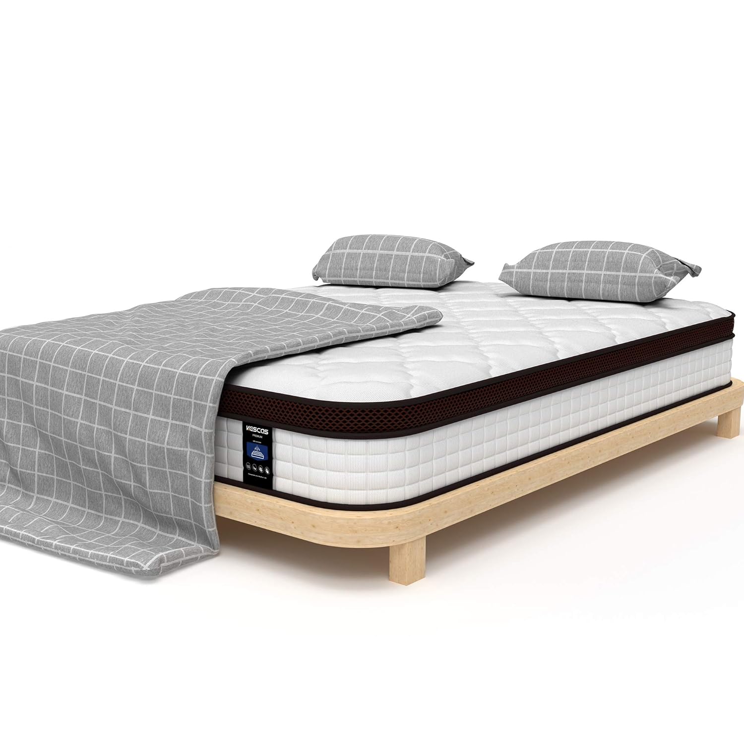 Kescas Full Mattress, 10 Inch Hybrid Mattress with Memory Foam  Heavier Coils, Ergonomic Design for Pressure Relief, Medium Firm Feel · v2