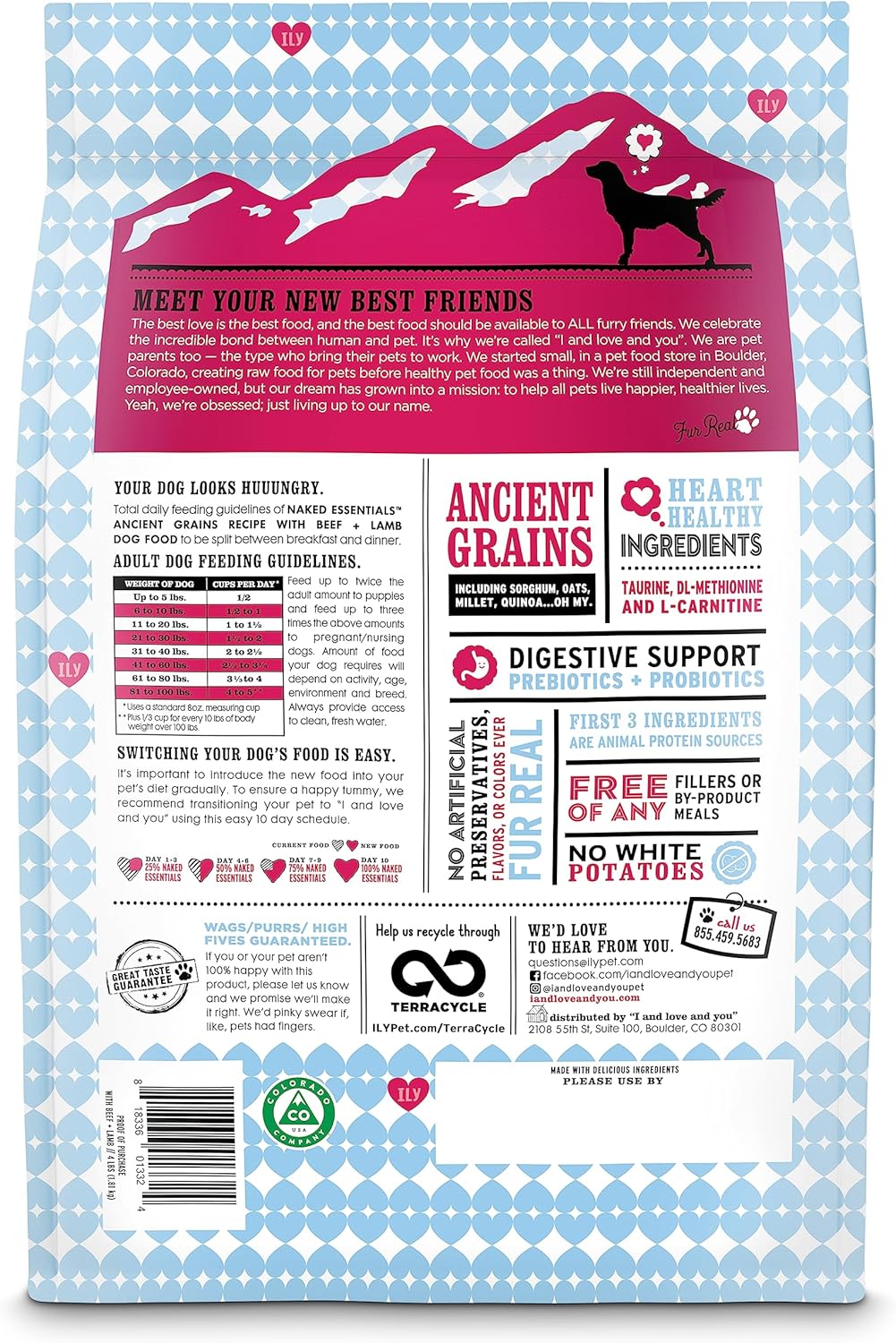 Pienso seco para perros I and love and you Naked Essentials Ancient Grains, carne de cordero, rico en proteínas, carne de verdad, sin rellenos, bolsa de 4 libras