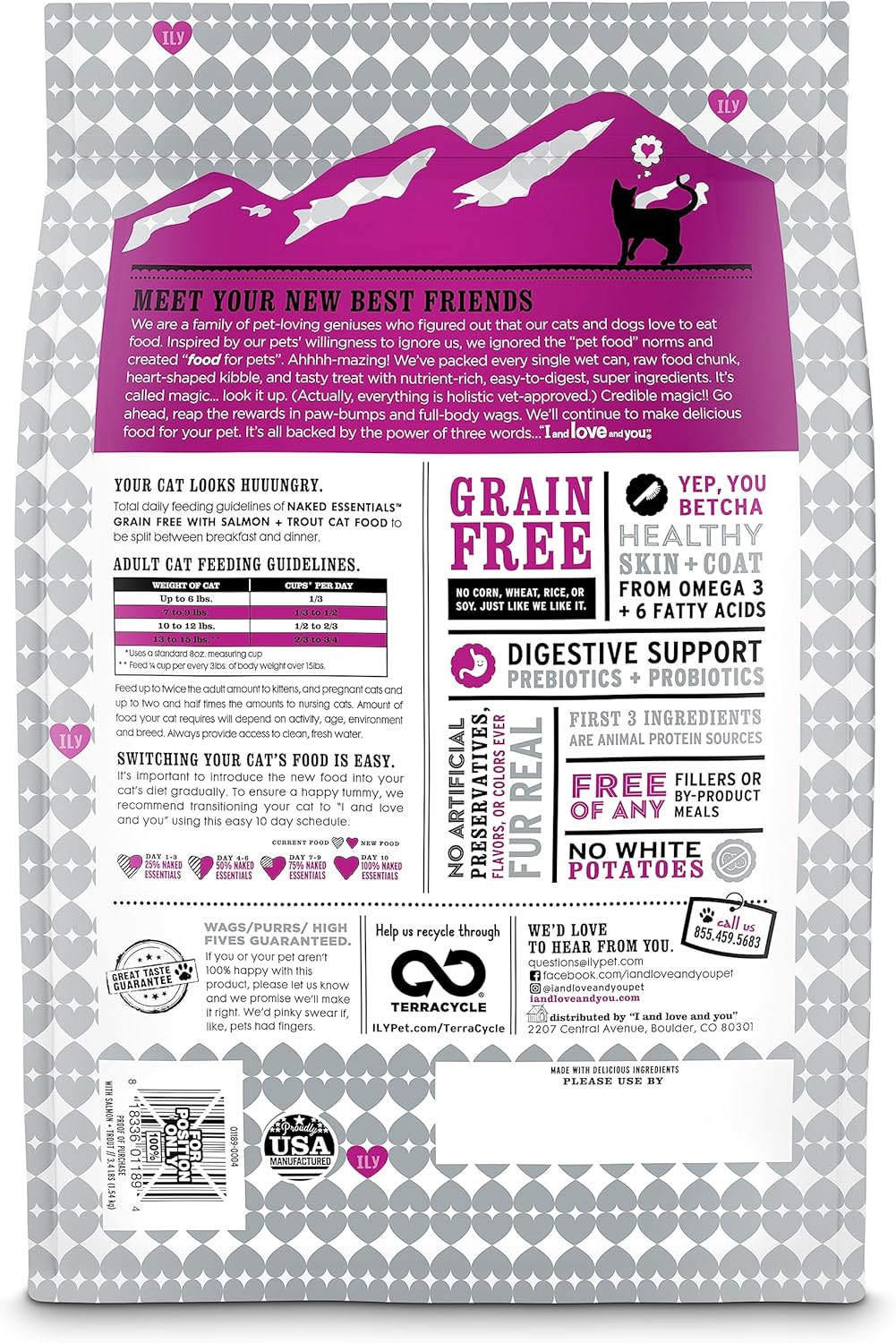 Nourriture sèche pour chats I and love and you Naked Essentials, saumon et truite, sans céréales, vraie viande, sans agents de remplissage, prébiotiques et probiotiques, sac de 11 livres