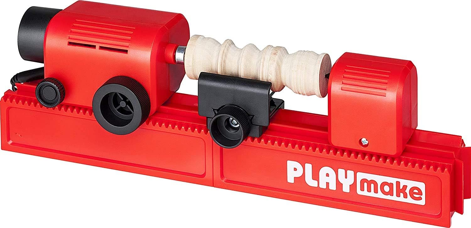 PLAYMAKE 4 in 1 Child-Safe Wood Workshop | World’s Only Kid-Friendly Working Jigsaw | Cuts Through Soft Wood with No Risk of Injury | Secure Base to Any Building Plate | Made in Europe | · v3