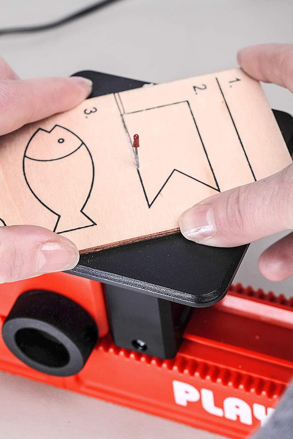PLAYMAKE 4 in 1 Child-Safe Wood Workshop | World’s Only Kid-Friendly Working Jigsaw | Cuts Through Soft Wood with No Risk of Injury | Secure Base to Any Building Plate | Made in Europe | · v3