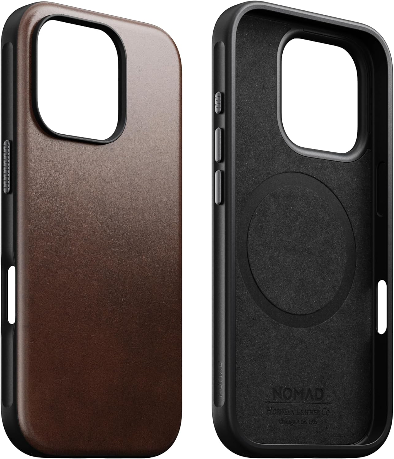 NOMAD Modern iPhone 16 Pro Leather Case Rustic Brown - iPhone 16 Pro Case with Horween Leather Magsafe Charging Compatible, Leather Phone Case for iPhone 16 Pro