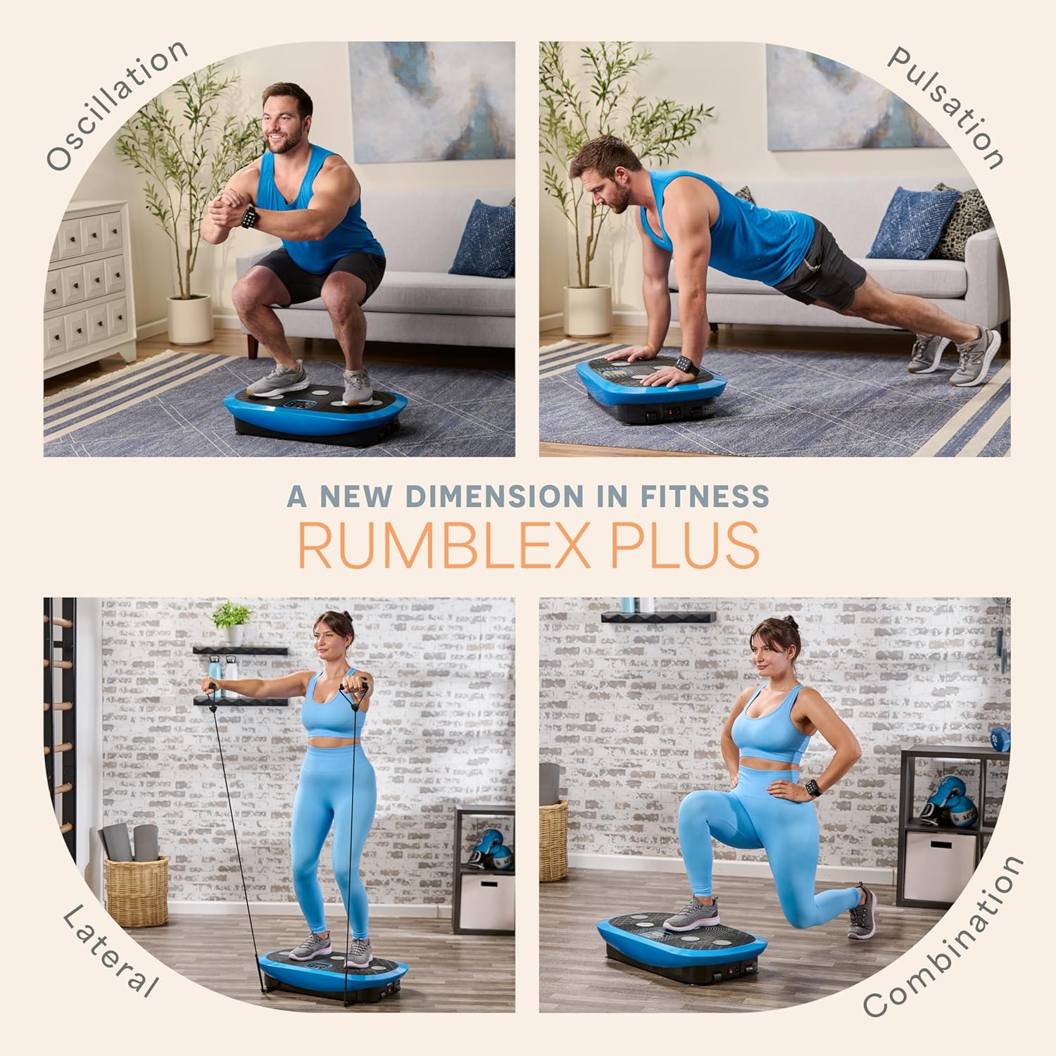 Máy tập thể dục rung LifePro Rumblex Plus 4D - Dao động ba động cơ, rung tuyến tính, xung động 3D/4D | Máy rung toàn thân để giảm cân, tạo hình.