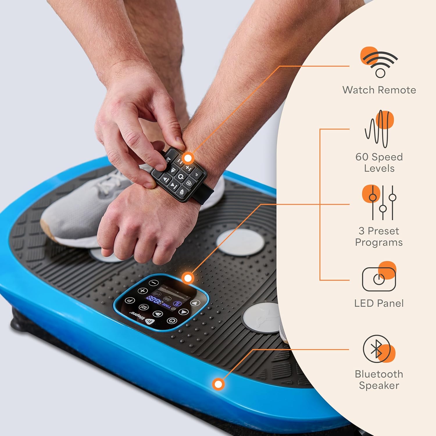 Máy tập thể dục rung LifePro Rumblex Plus 4D - Dao động ba động cơ, rung tuyến tính, xung động 3D/4D | Máy rung toàn thân để giảm cân, tạo hình.