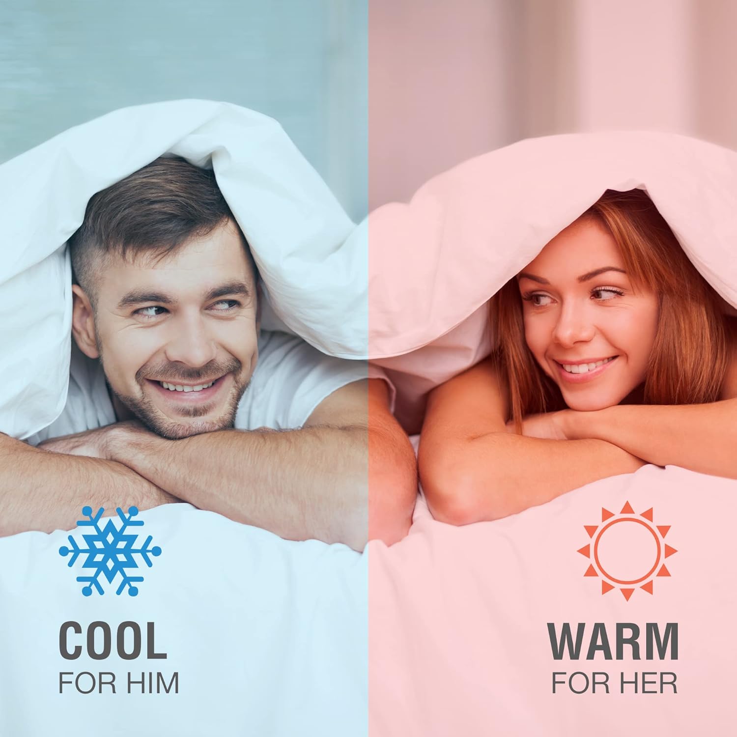 Komfie Eucalyptus Comforter for Couples His and Hers, Cool  Warm Two Temperature, Dual Thickness Duvet Insert, All-Season, Soft Luxury Quilted Comforter (King, White) · v2