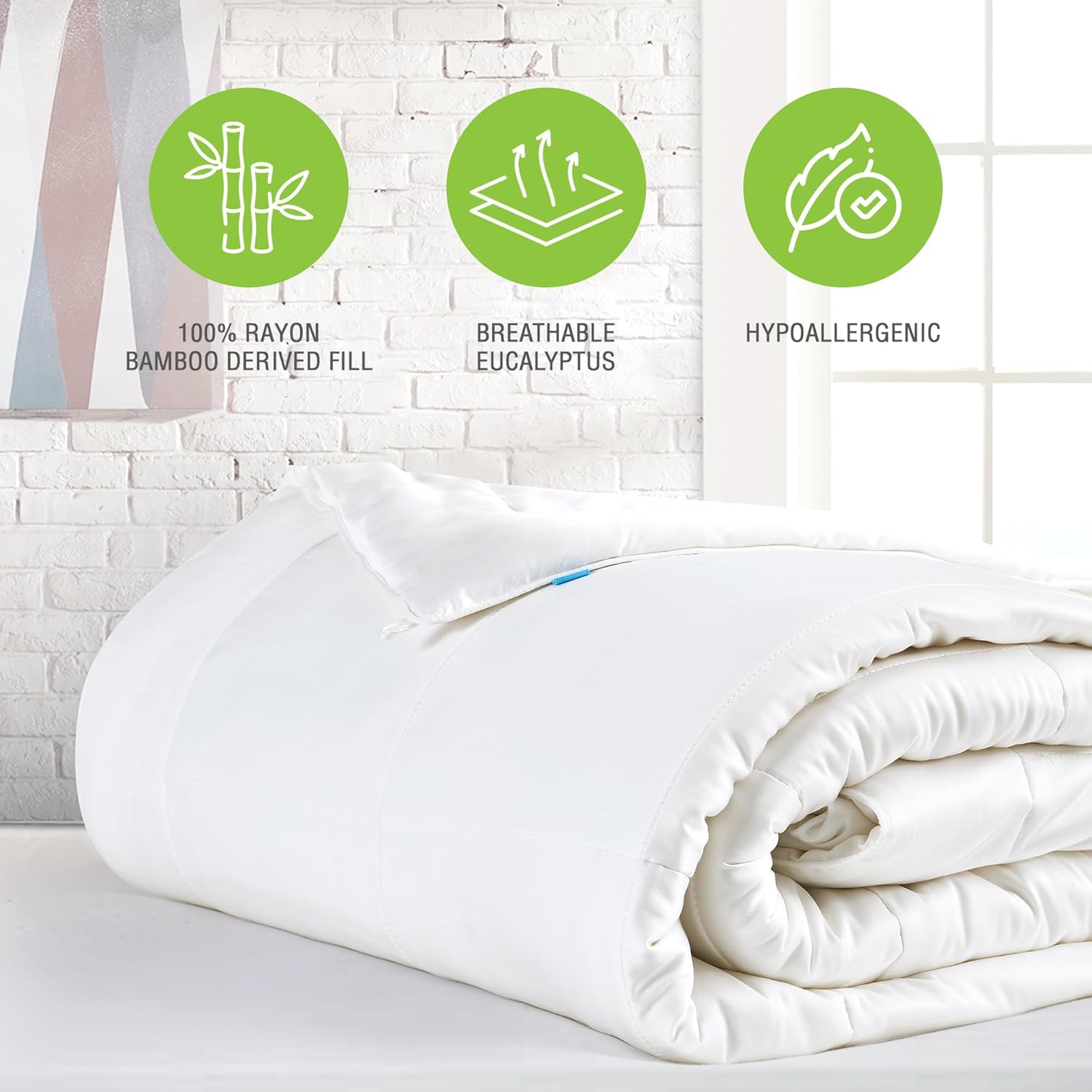 Komfie Eucalyptus Comforter for Couples His and Hers, Cool  Warm Two Temperature, Dual Thickness Duvet Insert, All-Season, Soft Luxury Quilted Comforter (King, White) · v2