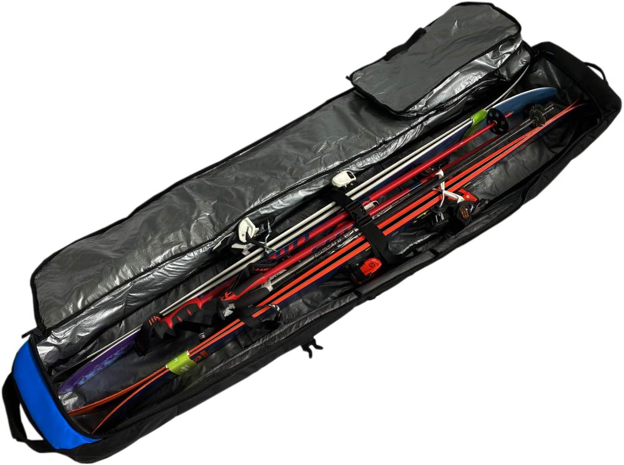 Wheeled Padded Ski Bag Ultimate Double - Premium High End Double Roller Travel Bag · v4