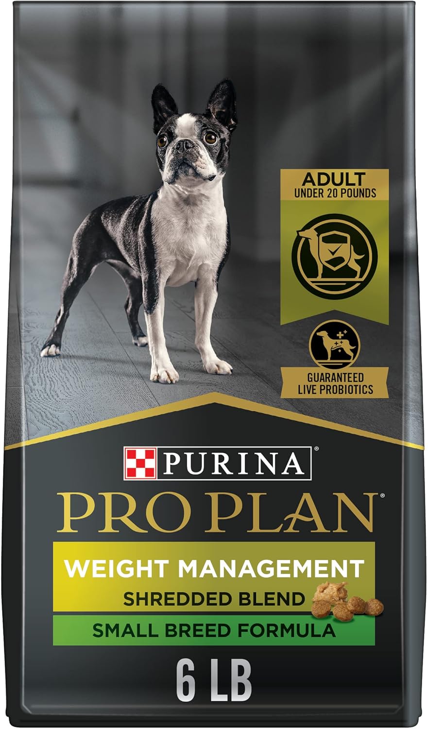 Alimento seco para perros Purina Pro Plan para controlar el peso de razas pequeñas, mezcla desmenuzada de pollo y arroz, bolsa de 6 libras