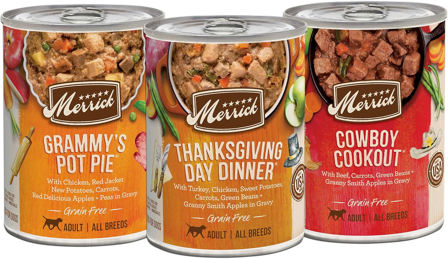 Merrick Grain Free Wet Dog Food Variety Pack, Grain Free Favorites Canned Dog Food - (12) 12.7 oz. Cans · v2