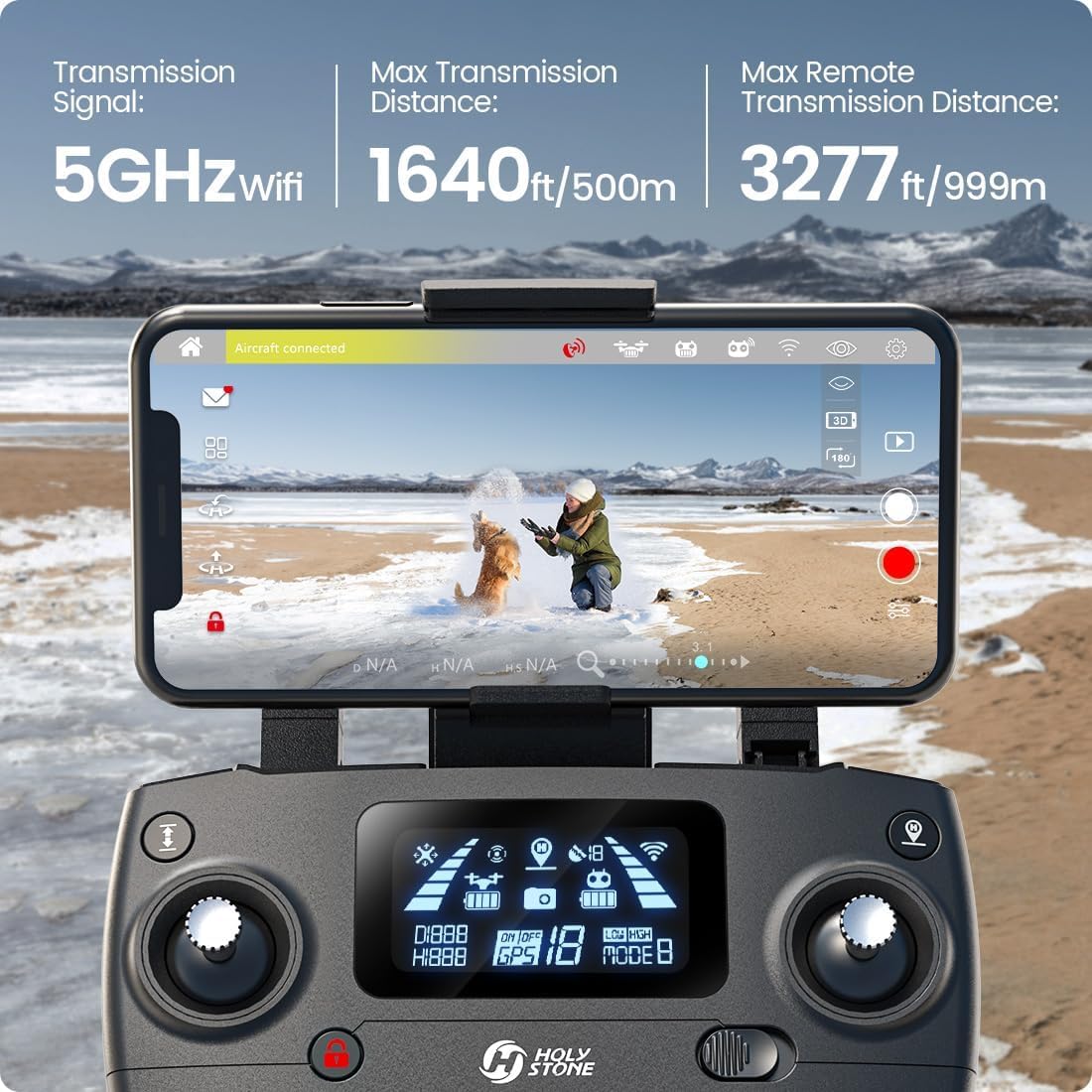Holy Stone HS700E 4K UHD Drone with EIS Anti Shake 130 FOV Camera for Adults, GPS Quadcopter with 5GHz FPV Transmission, Brushless Motor, Easy Auto Return Home, Follow Me and Outdoor Carrying Case · v4