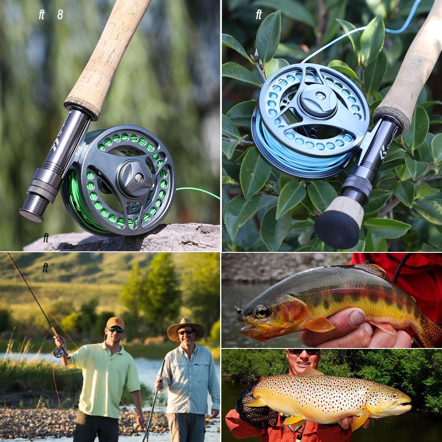 Sougayilang Fly Fishing Rod and Reel Combo, 4 Pieces Ultra Lightweight Portable Fly Rod and CNC Machined Aluminum Alloy Reel Complete Starter Package with Rod Bag · v3