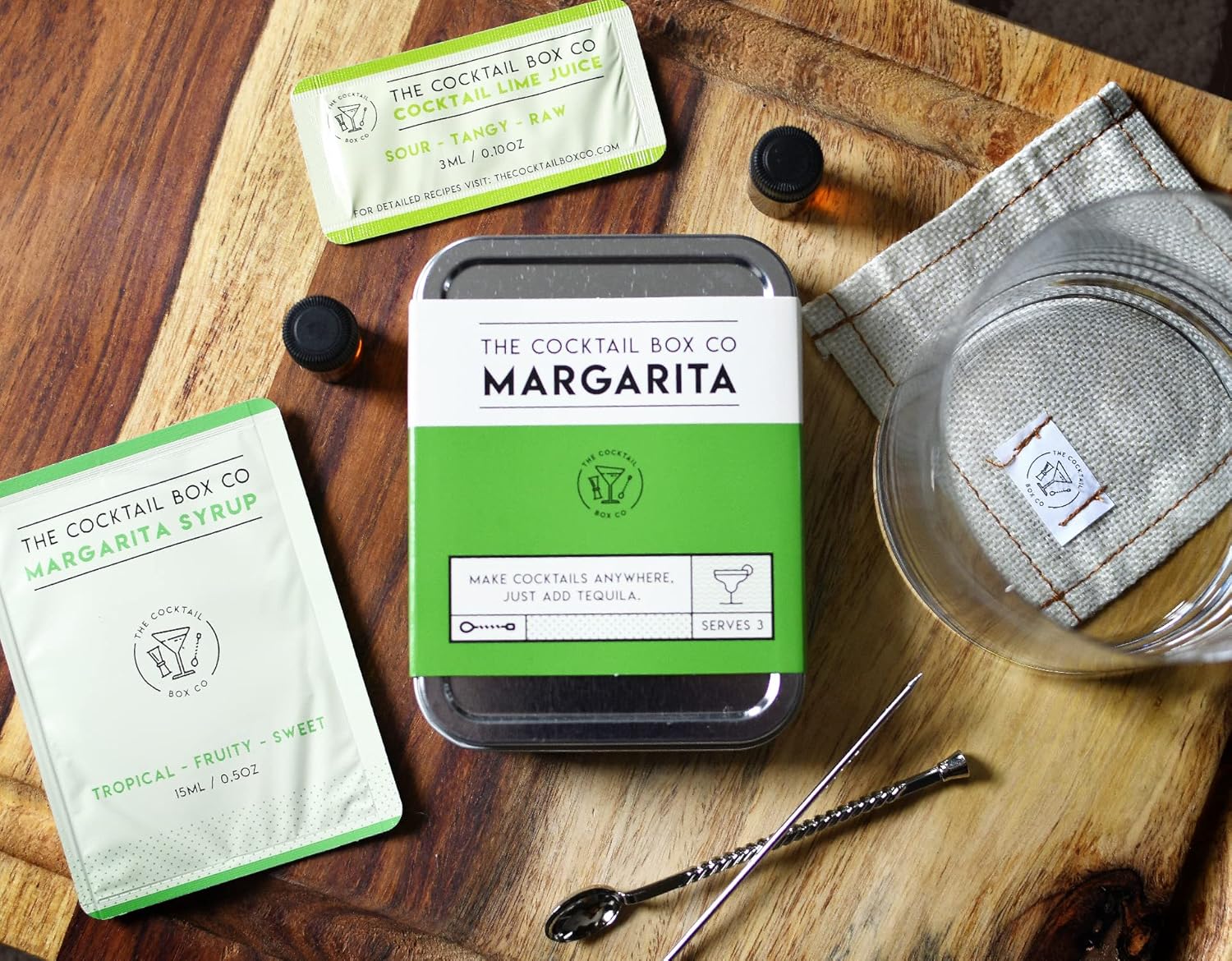 Cocktail Making Kit【6 Piece Gift Set】Old Fashioned Kit, Margarita, Mai Tai, Gin and Tonic, Moscow Mule, Champagne Cocktail Mixology Kit with Bitters for Cocktails | Travel Cocktail Kit, Mixology Gifts