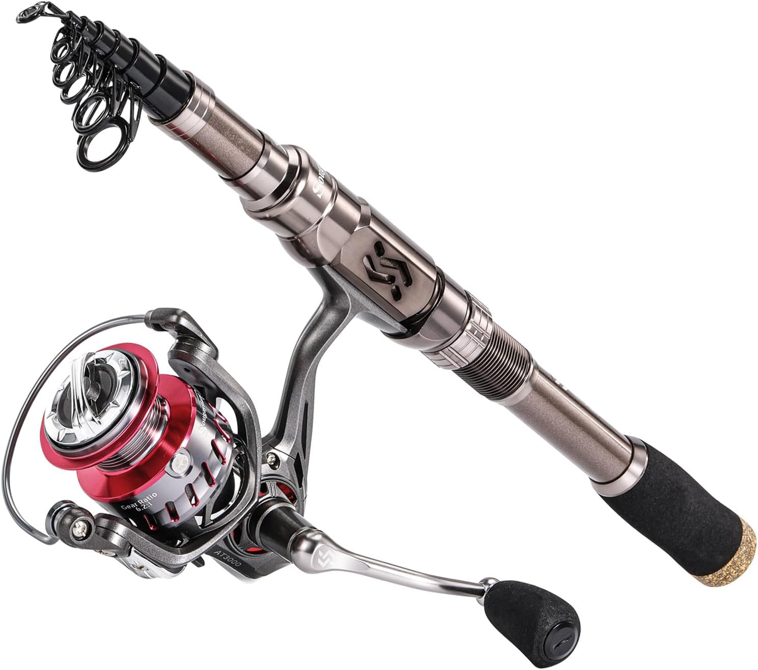 Sougayilang Fishing Rod Reel Combinations, 24 Ton Carbon Fiber, Portable Telescopic Fishing Rod Spinning Reels for Travel Saltwater Freshwater Fishing Gifts for People · v3