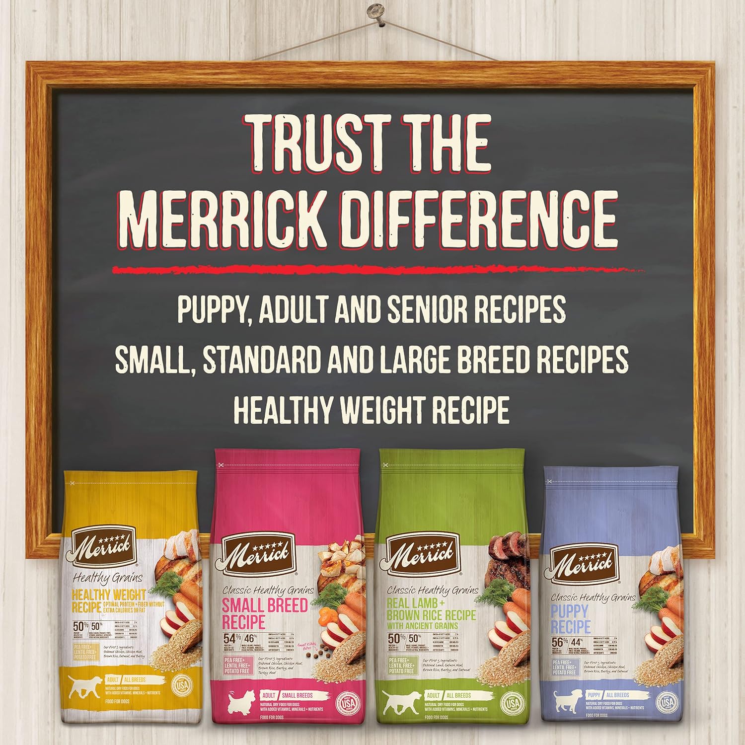 Alimento seco Merrick Classic Healthy Grains para perros, receta para razas pequeñas, bolsa de 12 libras