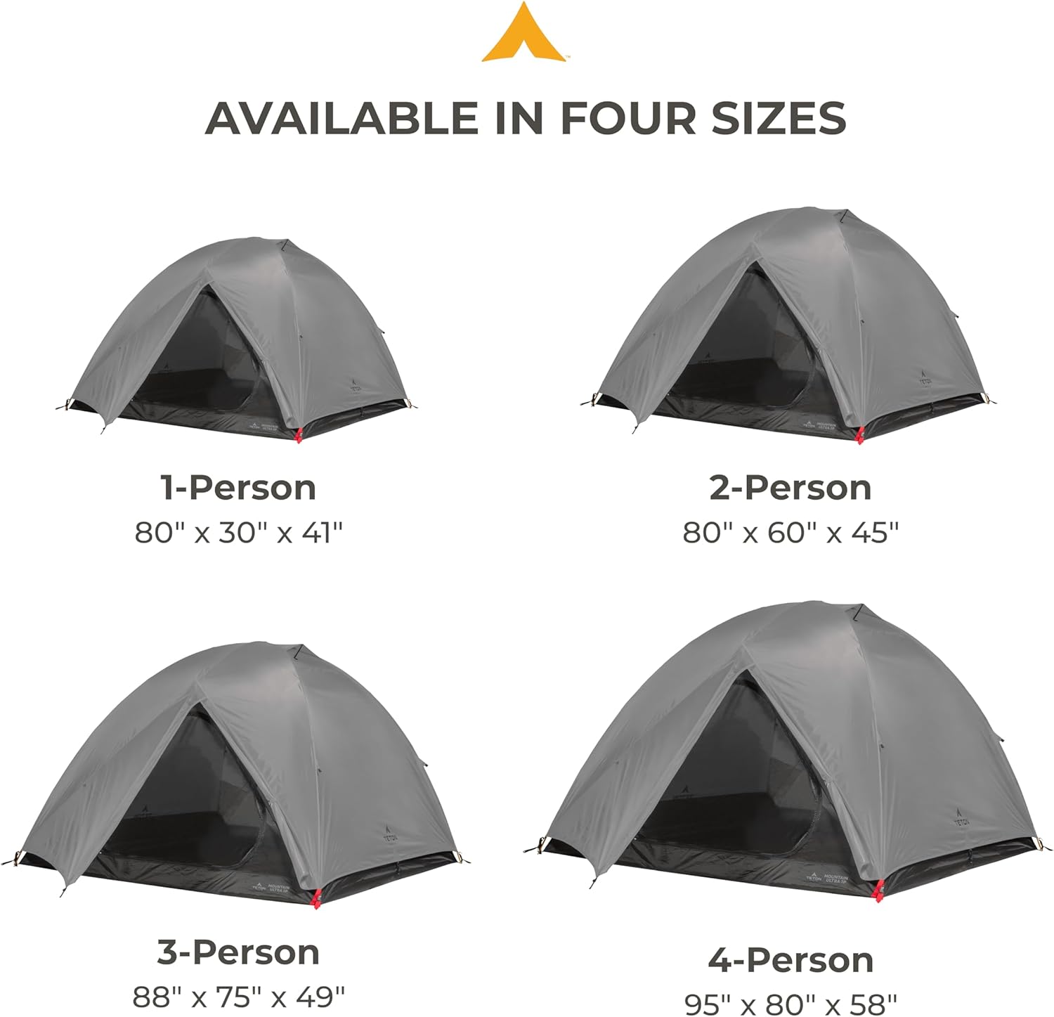 Carpas TETON Sports Mountain Ultra, tienda de campaña para 3 y 4 personas, ligera, perfecta para acampar, hacer senderismo y hacer mochileros, impermeables y diseñadas para durar
