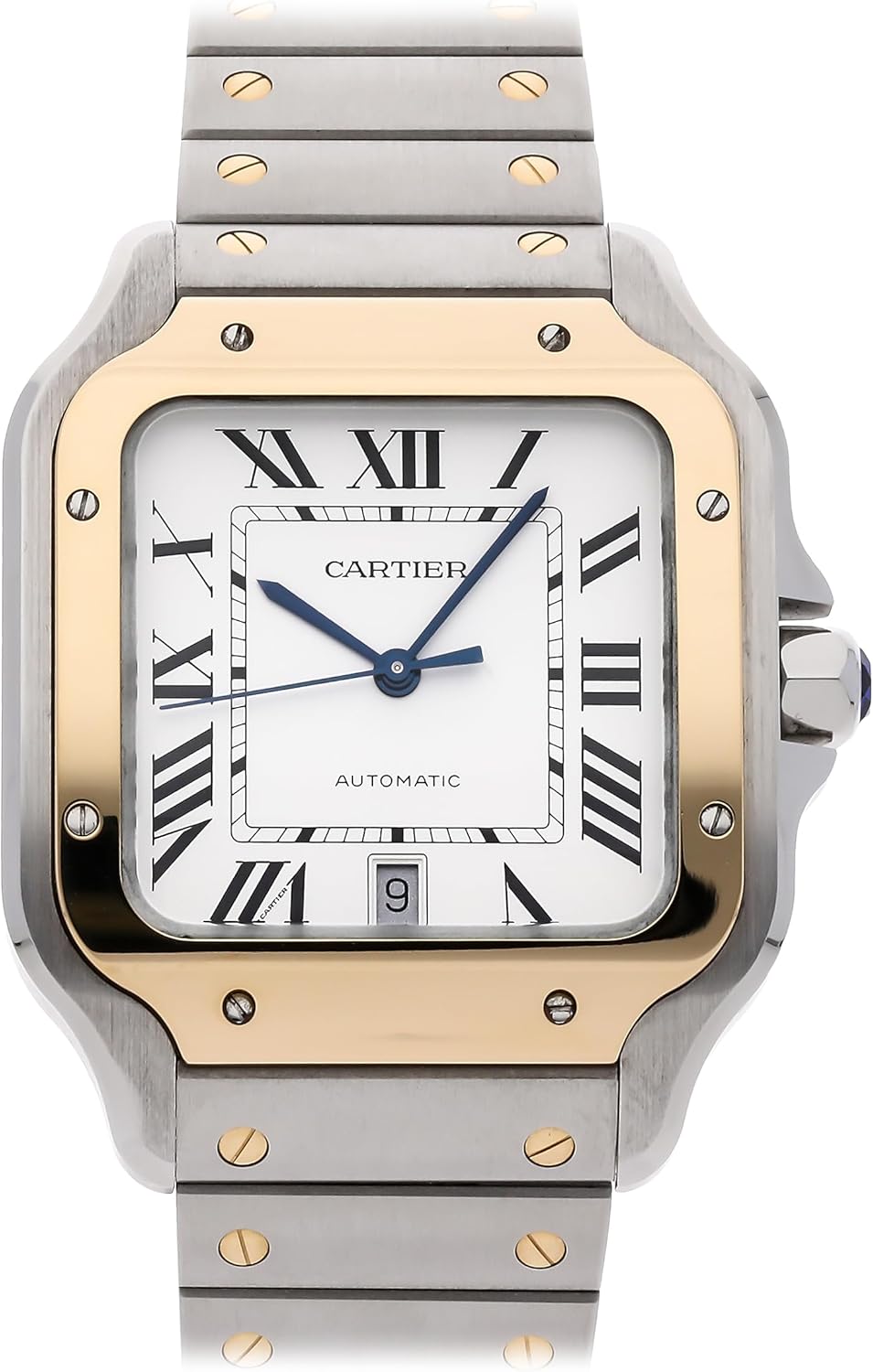 Cartier Santos นาฬิกาข้อมือชายหน้าปัดสีเงินอัตโนมัติ รุ่น W2SA0009