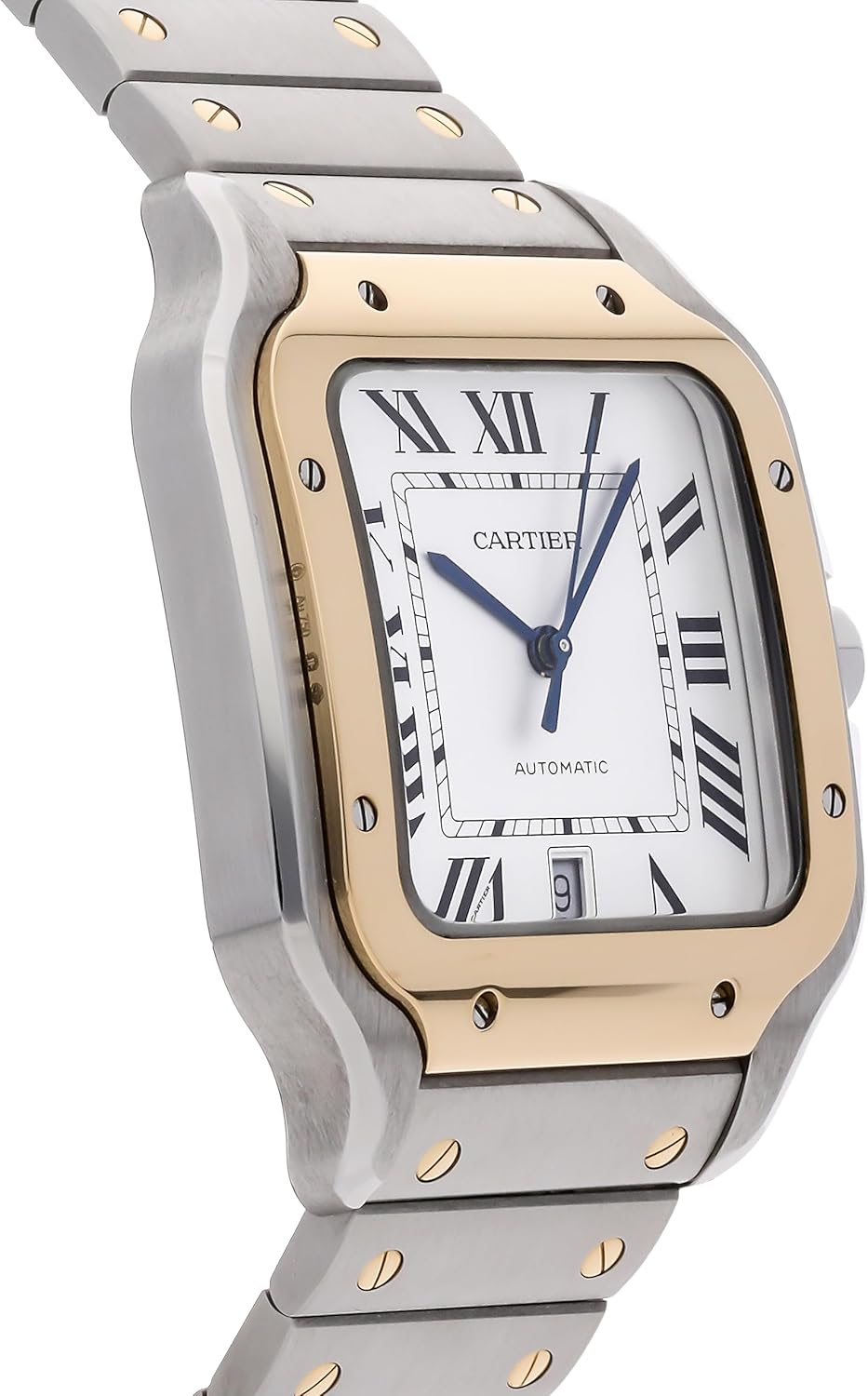 Cartier Santos автоматические большие мужские часы с серебряным циферблатом W2SA0009