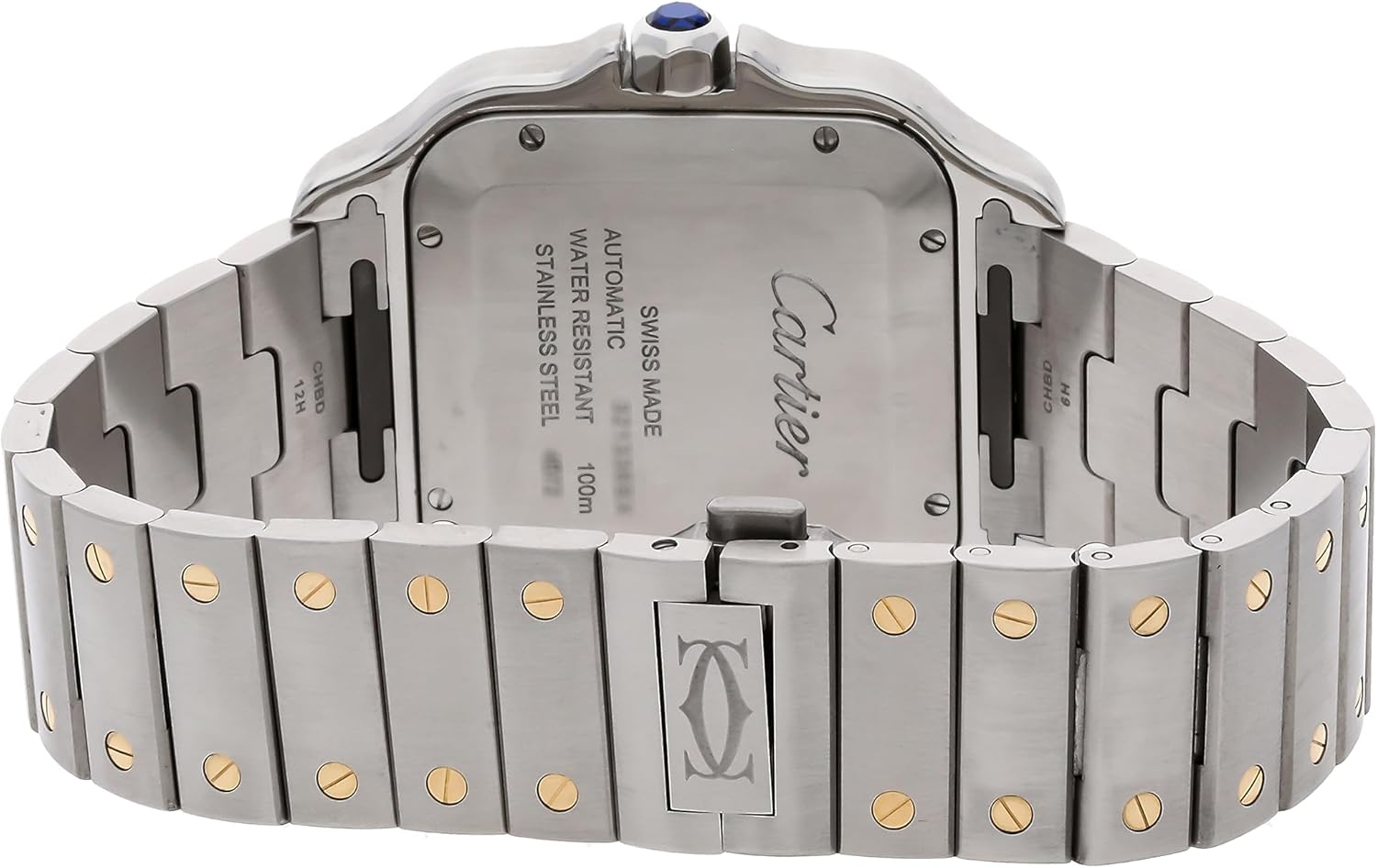 Cartier Santos автоматические большие мужские часы с серебряным циферблатом W2SA0009