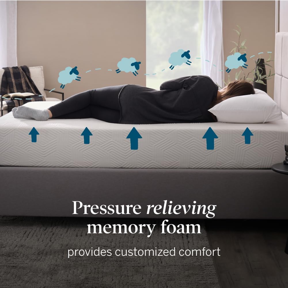 LUCID 10 Inch Memory Foam Mattress - Medium Feel - Infused with Bamboo Charcoal and Gel - Bed in a Box - Temperature Regulating - Pressure Relief - Breathable - Twin XL Size · v2