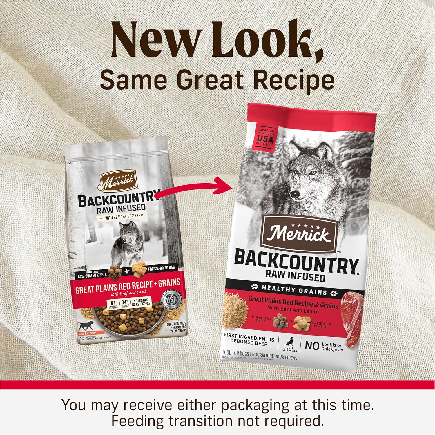 Pienso seco para perros Merrick Backcountry sin cereales con granos saludables, 20 libras (paquete de 1)