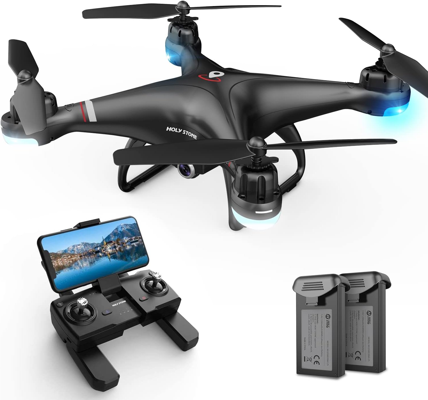 Holy Stone GPS Drone with 1080P HD Camera FPV Live Video for Adults and Kids, Quadcopter HS110G Upgraded Version, 2 Batteries, Altitude Hold, Follow Me and Auto Return, Easy to Use for Beginner · v5