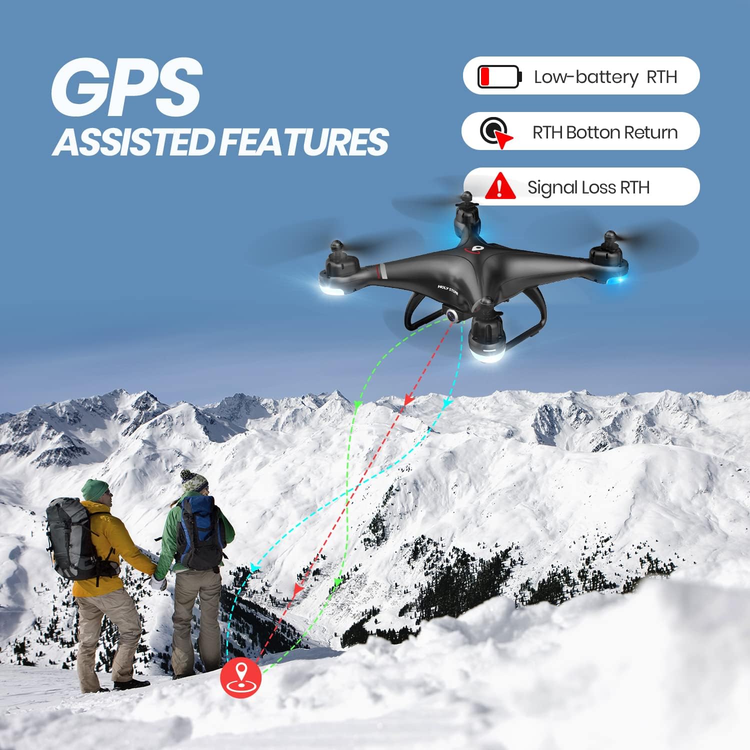 Holy Stone GPS Drone with 1080P HD Camera FPV Live Video for Adults and Kids, Quadcopter HS110G Upgraded Version, 2 Batteries, Altitude Hold, Follow Me and Auto Return, Easy to Use for Beginner · v4