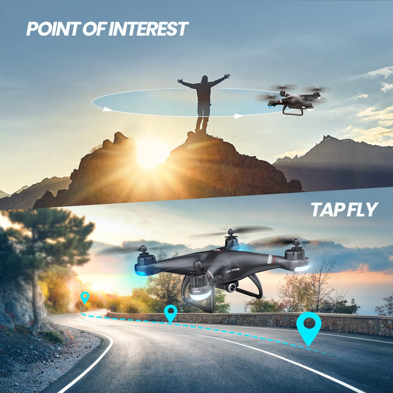 Holy Stone GPS Drone with 1080P HD Camera FPV Live Video for Adults and Kids, Quadcopter HS110G Upgraded Version, 2 Batteries, Altitude Hold, Follow Me and Auto Return, Easy to Use for Beginner · v4