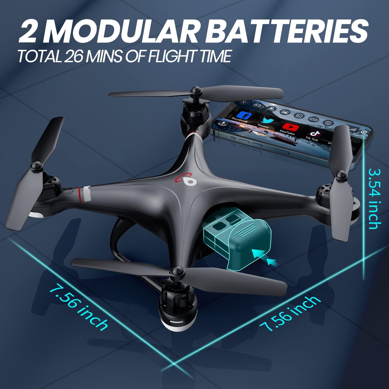 Holy Stone GPS Drone with 1080P HD Camera FPV Live Video for Adults and Kids, Quadcopter HS110G Upgraded Version, 2 Batteries, Altitude Hold, Follow Me and Auto Return, Easy to Use for Beginner · v4