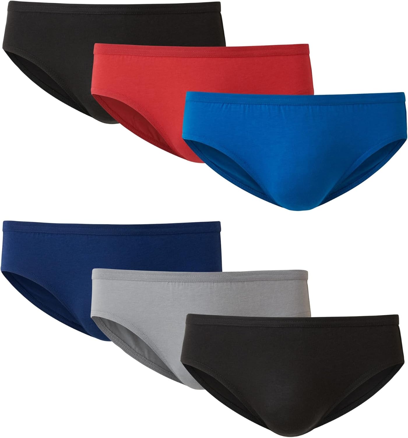 Hanes Erkek Etiketsiz Comfort Flex Fit Boyalı Bikini, 6'lı Paket