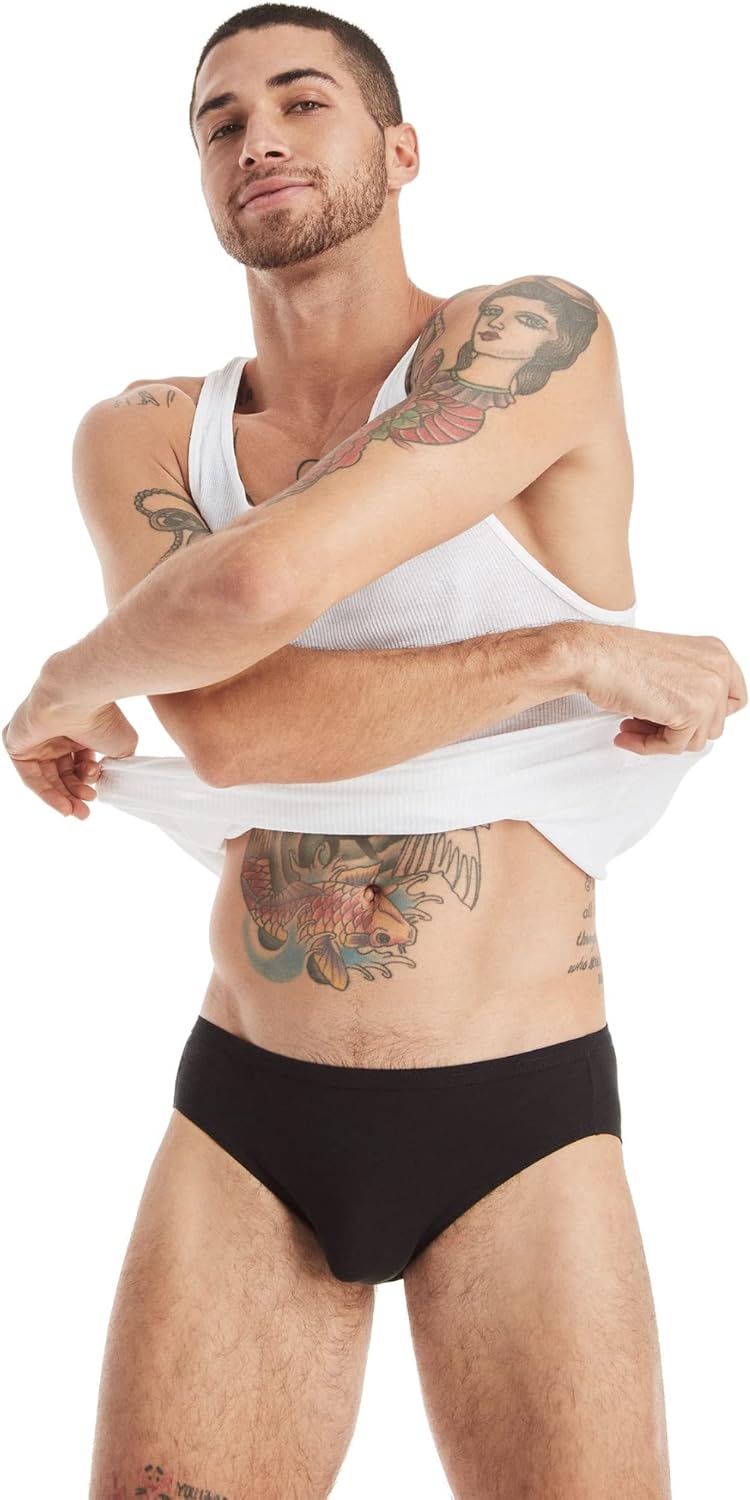 Hanes Erkek Etiketsiz Comfort Flex Fit Boyalı Bikini, 6'lı Paket
