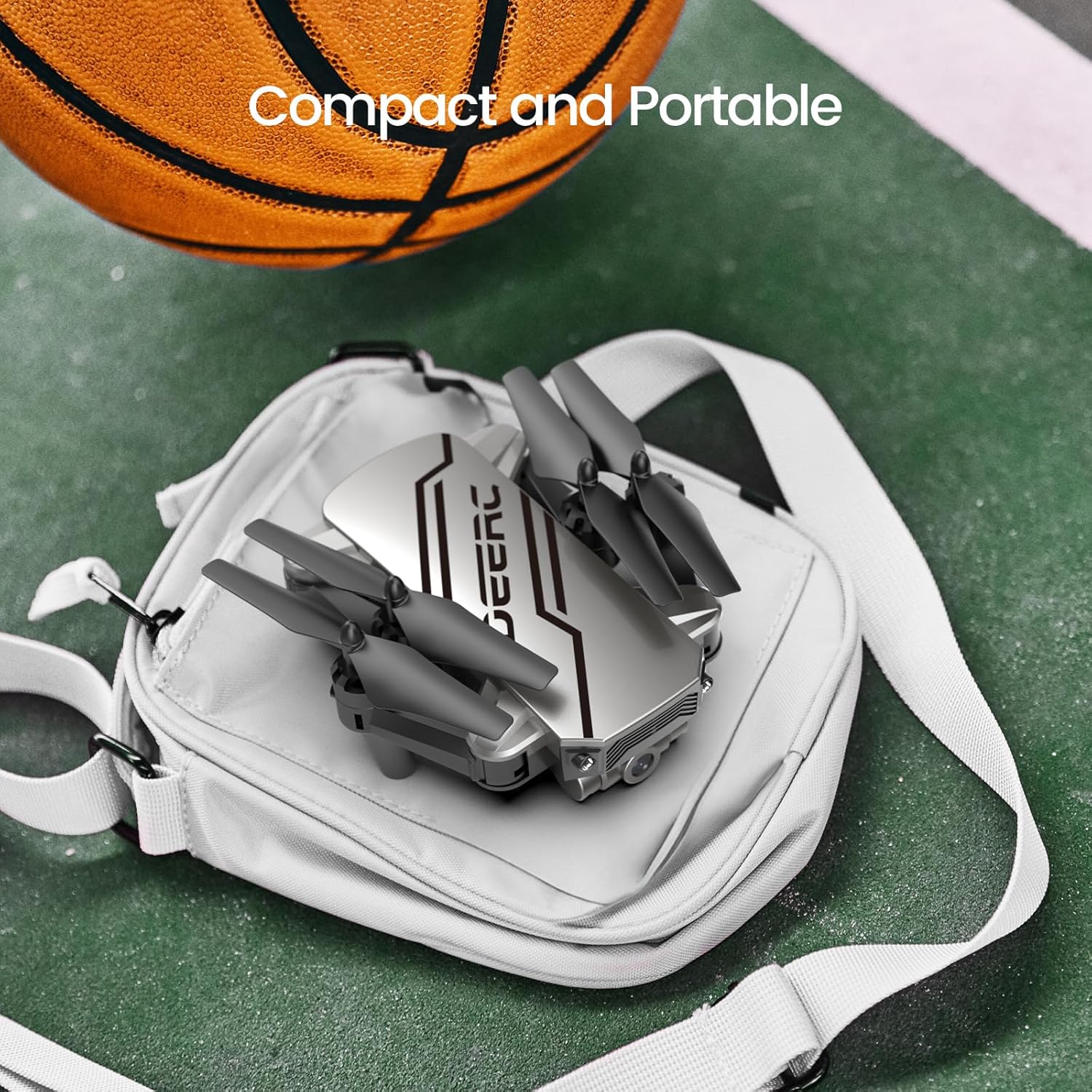 Mini-drone DEERC D20 pour enfants avec caméra FPV HD 720P, télécommande, jouets, cadeaux pour garçons et filles, avec maintien de l'altitude, mode sans tête, réglage de la vitesse de démarrage à une touche, retournement 3D, 2 piles, argent