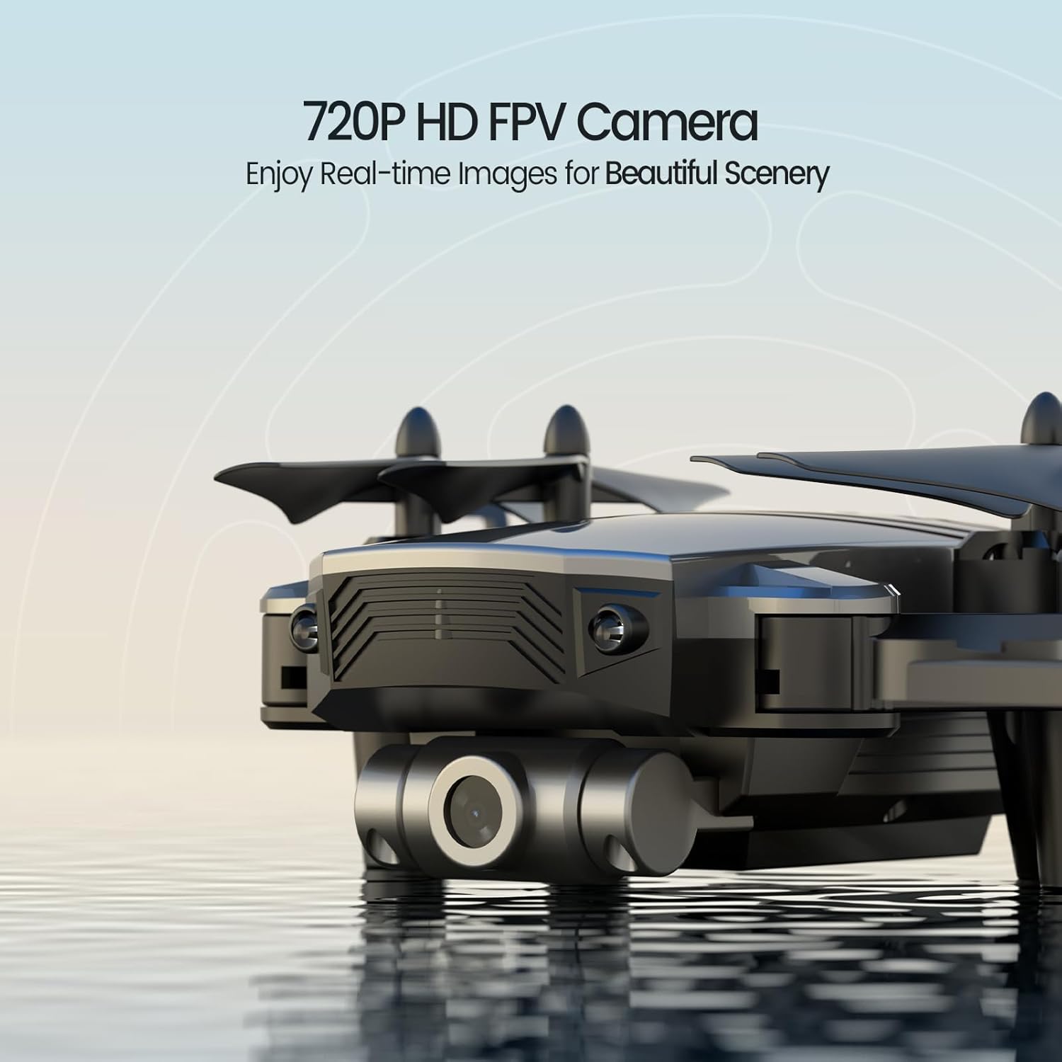 Mini-drone DEERC D20 pour enfants avec caméra FPV HD 720P, télécommande, jouets, cadeaux pour garçons et filles, avec maintien de l'altitude, mode sans tête, réglage de la vitesse de démarrage à une touche, retournement 3D, 2 piles, argent