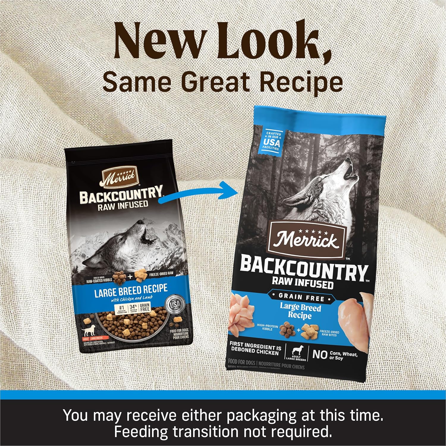 Merrick Backcountry Grain Free Dry Adult Dog Food, Kibble With Freeze Dried Raw Pieces, Large Breed Recipe - 20.0 lb. Bag
