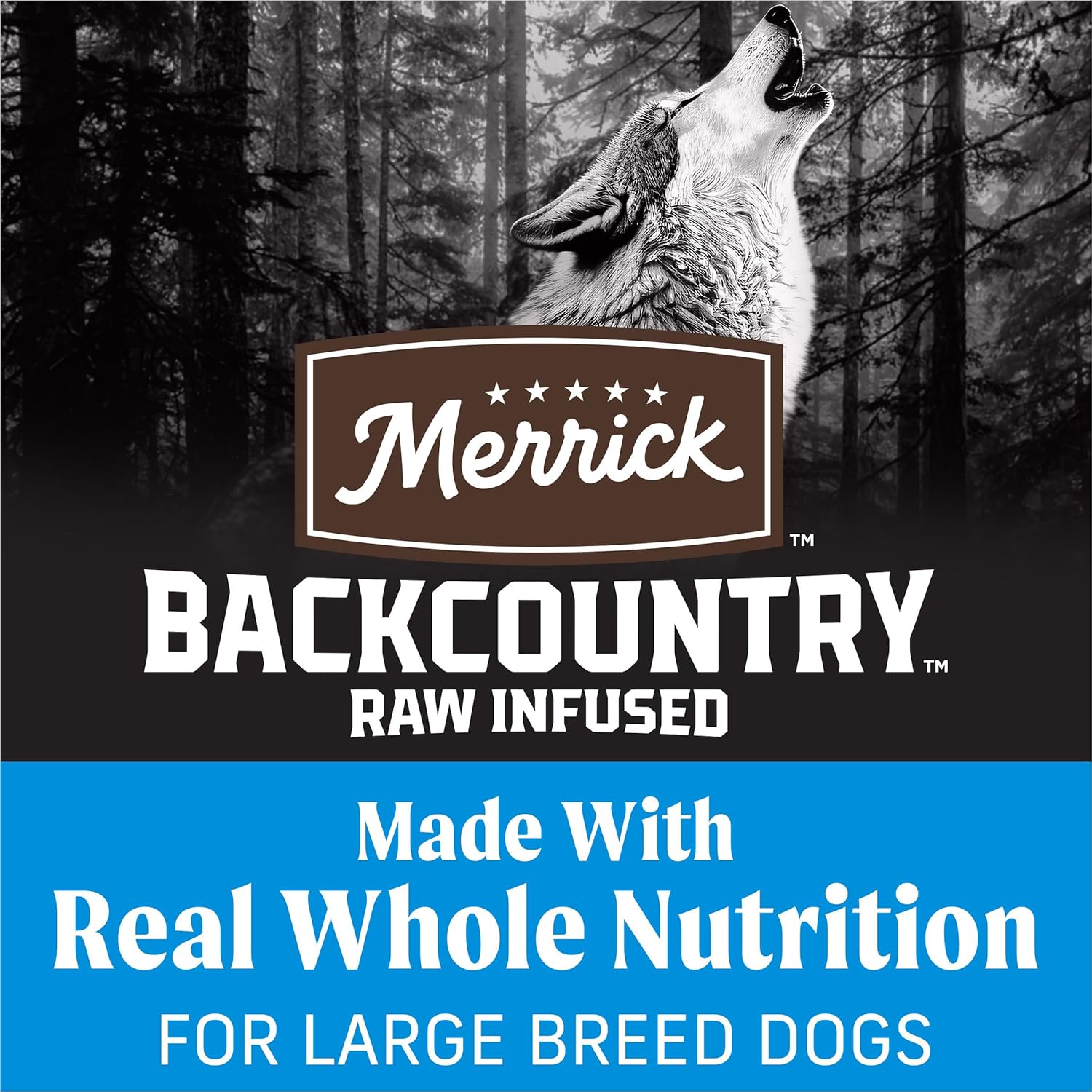 Merrick Backcountry Grain Free Dry Adult Dog Food, Kibble With Freeze Dried Raw Pieces, Large Breed Recipe - 20.0 lb. Bag