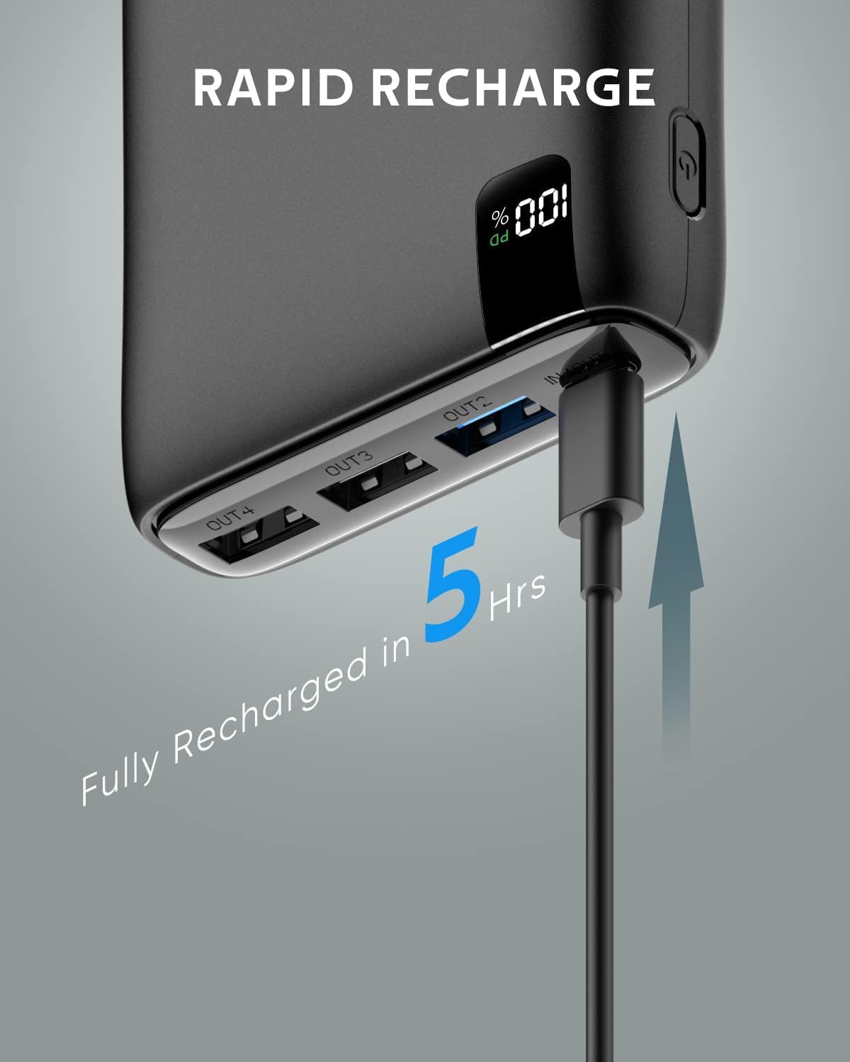 CONXWAN Portable Charger 26800mAh Power Bank 22.5W Fast Charging, 4 USB Outputs PD External Backup Charger Cell Phone USB C Battery Pack Compatible with iPhone Tablets Galaxy Android