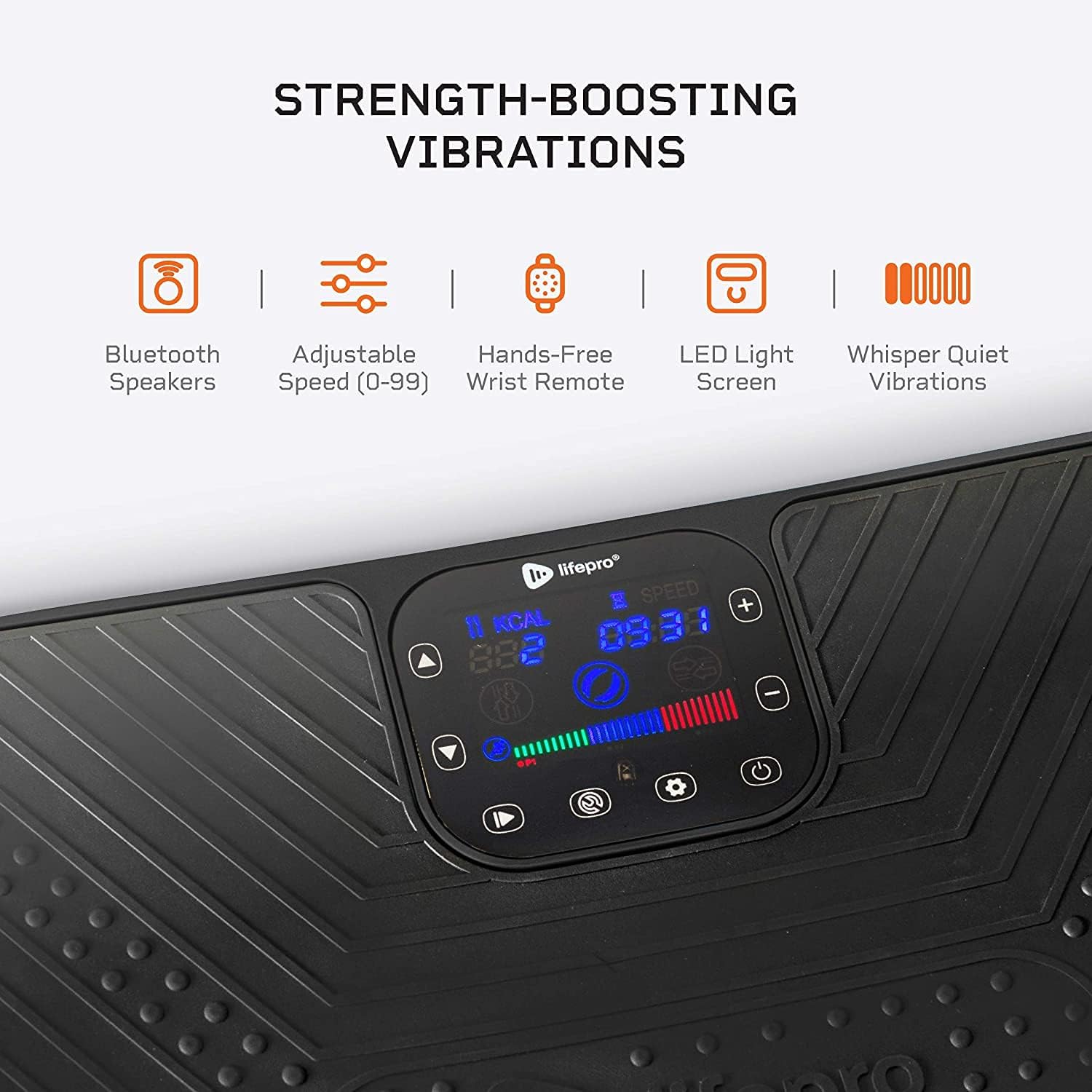 LifePro Rumblex 4D Pro Vibration Plate - Whole Body Vibration Platform Exercise Machine - Home Workout Equipment for Weight Loss, Toning  Wellness - Full Bundle of Bands, Straps amp; Accessories
